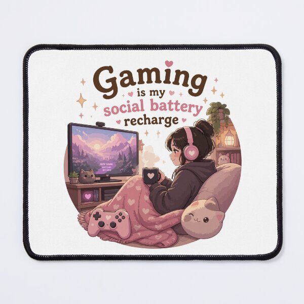 Item preview, Gaming Is My Social Battery Recharge | Cozy Introvert Gamer Girl designed and sold by SarkisovaNune.