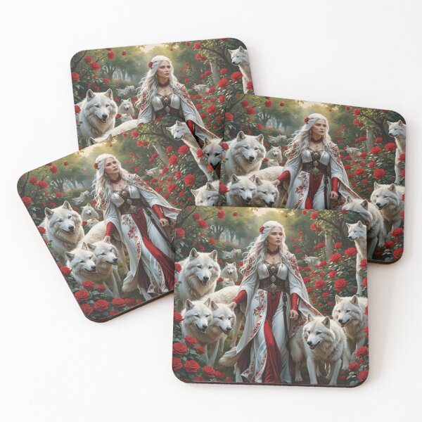 Item preview,  Alpha: Goddess of the White Wolf Pack Cosmic Companion Wild Art designed and sold by highvibz72.