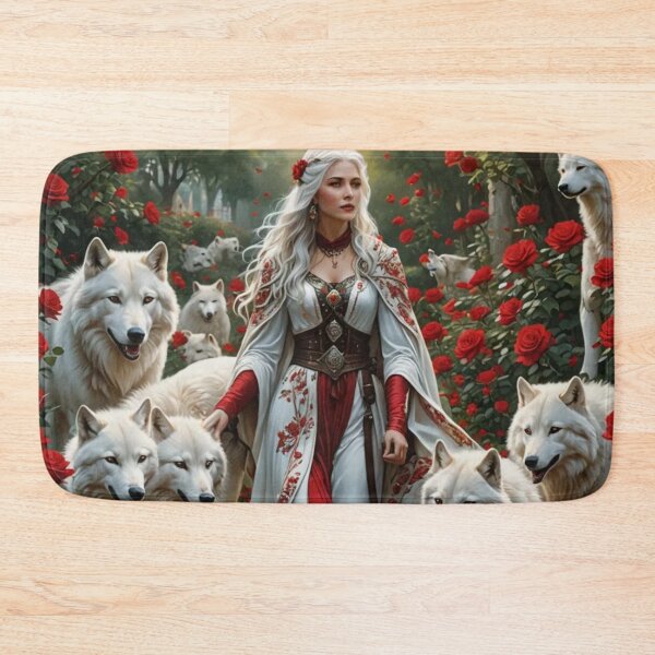 Item preview,  Alpha: Goddess of the White Wolf Pack Cosmic Companion Wild Art designed and sold by highvibz72.