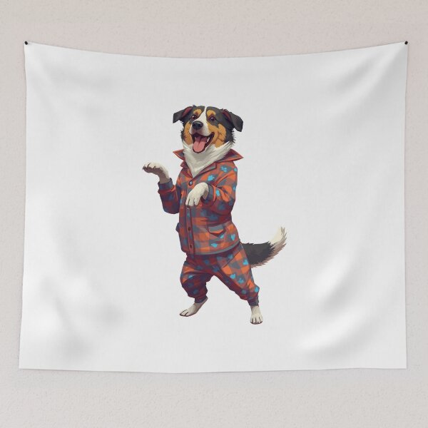 Item preview, Whimsical Morning: The Plaid Pajama Pup designed and sold by KrisGraphic45.