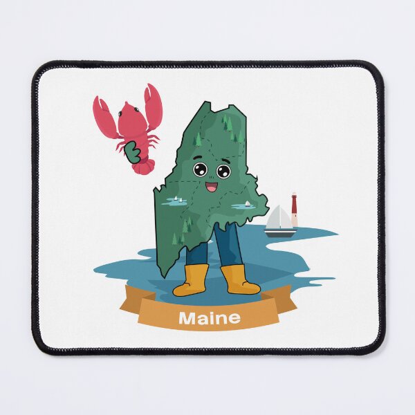 Item preview, Cute Maine Map Character - Kawaii Coastal Fisherman Nature Art designed and sold by Travel.Art.