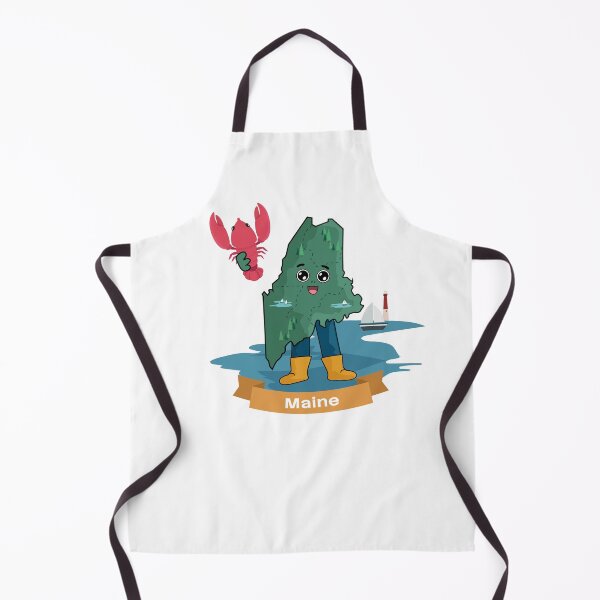 Item preview, Cute Maine Map Character - Kawaii Coastal Fisherman Nature Art designed and sold by Travel.Art.