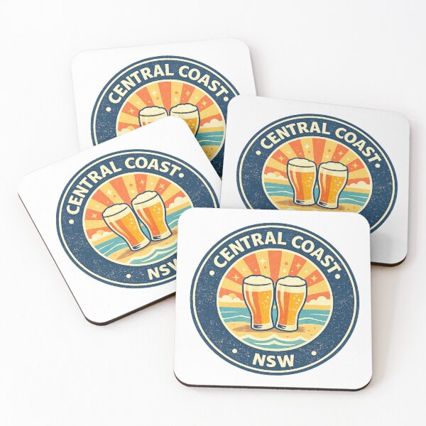 Item preview, Central Coast NSW – Retro Beers | Aussie Beach Art | Coastal Sticker Design |  designed and sold by TheWombatShed.