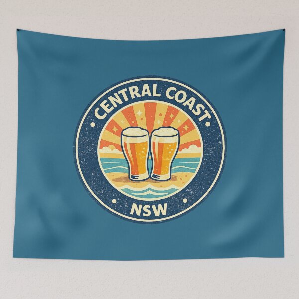 Item preview, Central Coast NSW – Retro Beers | Aussie Beach Art | Coastal Sticker Design |  designed and sold by TheWombatShed.