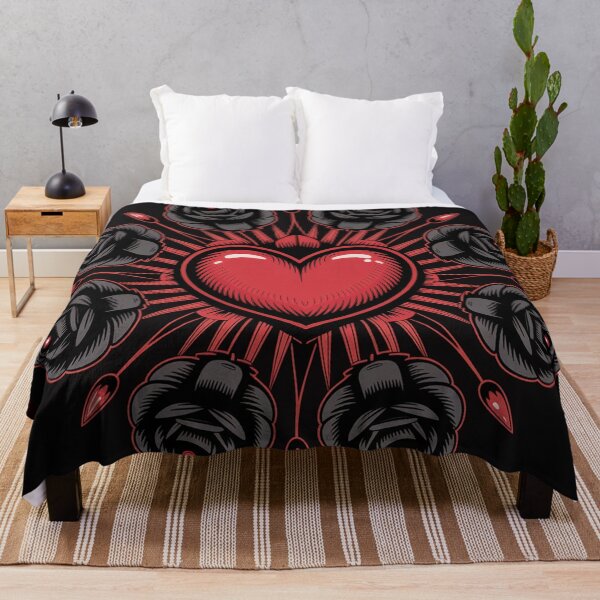 Item preview, A red heart surrounded by black roses. designed and sold by Lilashakti ⭐️ ⭐️ ⭐️ ⭐️ ⭐️.