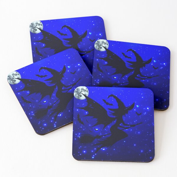 Item preview, flying witch under full moon – dark gothic fantasy  designed and sold by FahdSpaceArt.