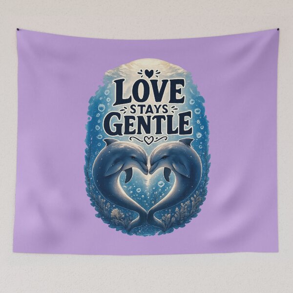Item preview, Love Stays Gentle, Soft Romantic Relationship Aesthetic Design designed and sold by JagrDesigns.