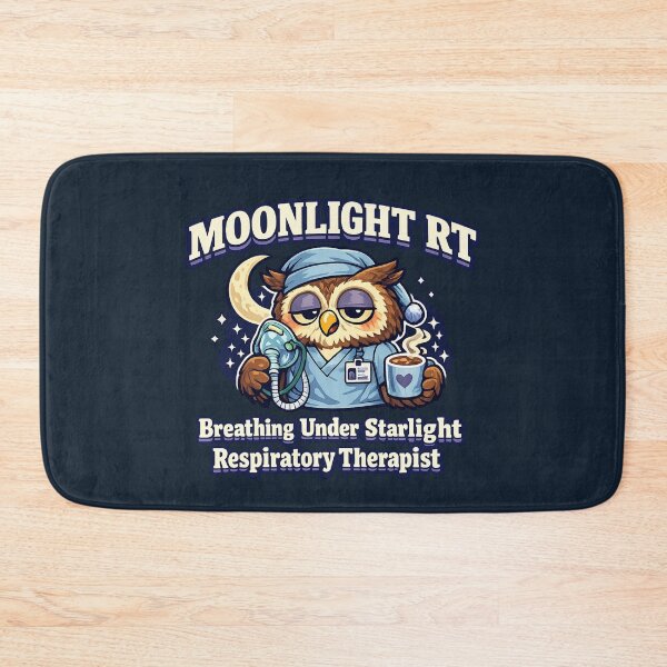 Item preview, Moonlight RT Owl Respiratory Therapist Night Shift Retro Mascot Shirt designed and sold by ClinicalHubs.
