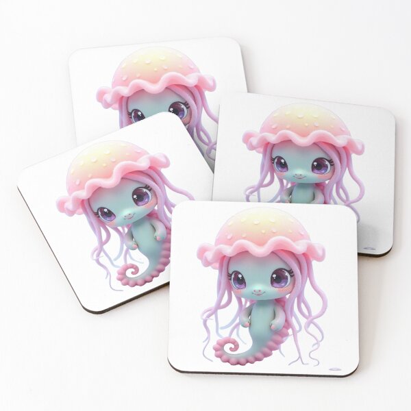 Item preview, Pastel Kawaii Jellyfish Seahorse Character designed and sold by TalyMon.