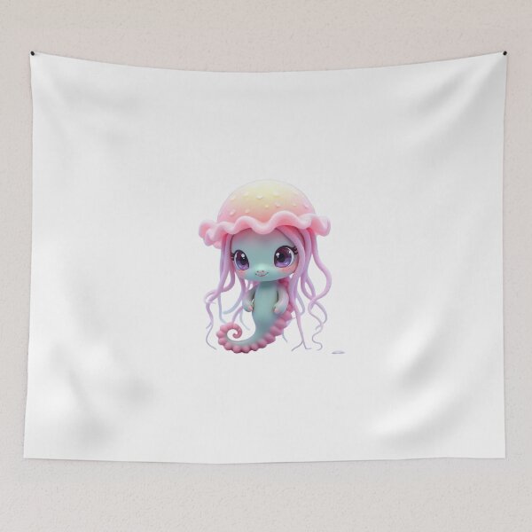 Item preview, Pastel Kawaii Jellyfish Seahorse Character designed and sold by TalyMon.