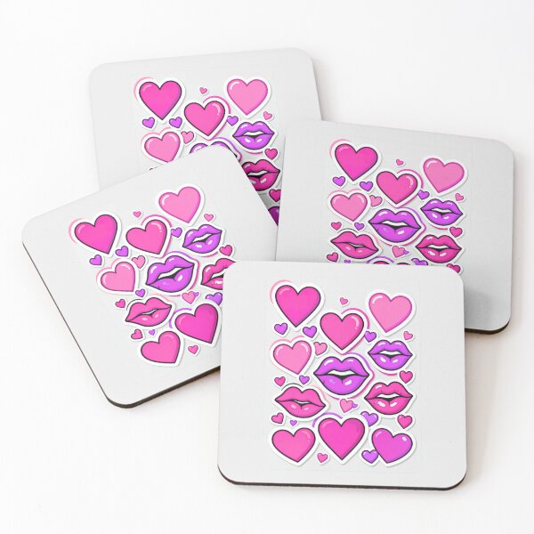 Item preview, Pink Love Hearts & Lips Aesthetic designed and sold by Creativ_Design.