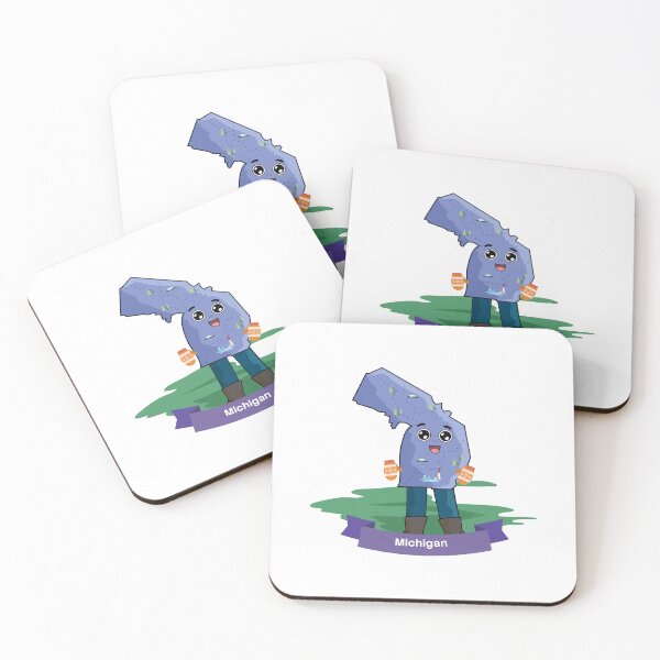 Item preview, Cute Michigan Map Character - Kawaii Great Lakes Lighthouse Keeper Art designed and sold by Travel.Art.