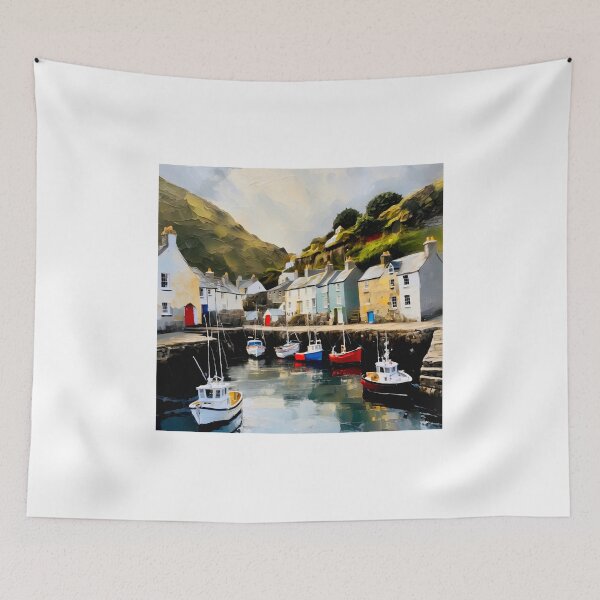 Item preview, Polperro village and harbour designed and sold by Island Art Studios.