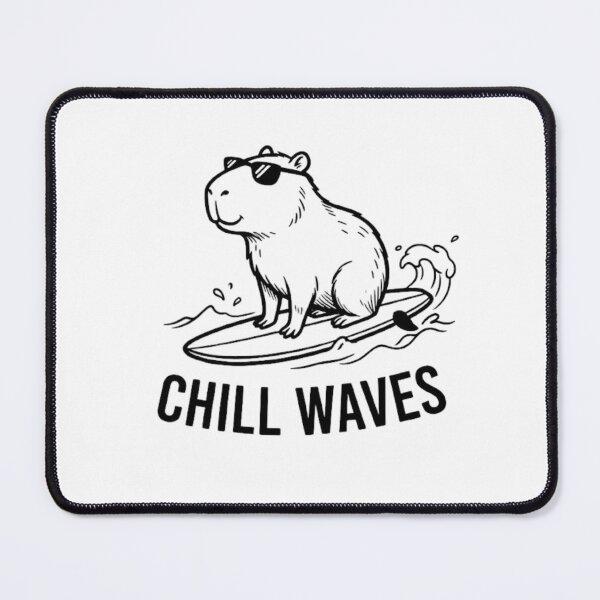 Item preview, Chill Waves Surfing Capybara Cute Sketch designed and sold by GiggleInkTees.