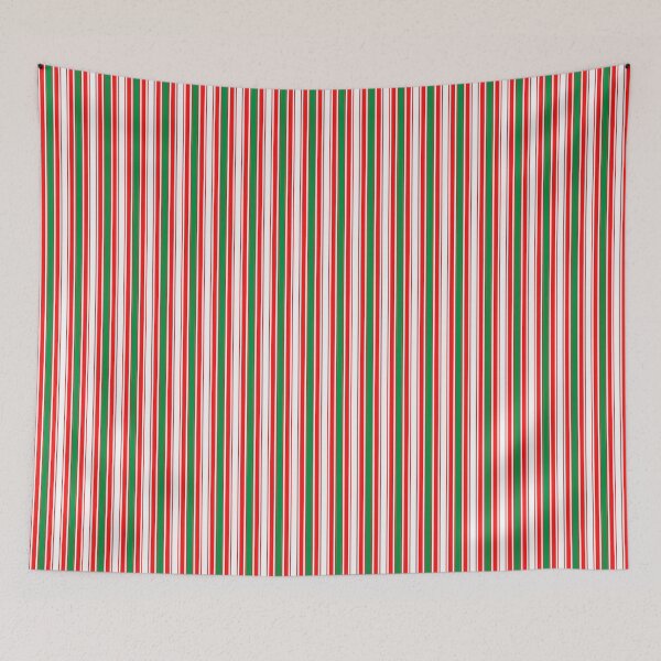 Item preview, Christmas Vertical Stripes Seamless Pattern — Candy Cane Red, Green & White Pin Stripe designed and sold by Zaya_art.