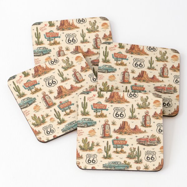 Item preview, Retro Route 66 Desert Pattern designed and sold by PamLeeDesign.