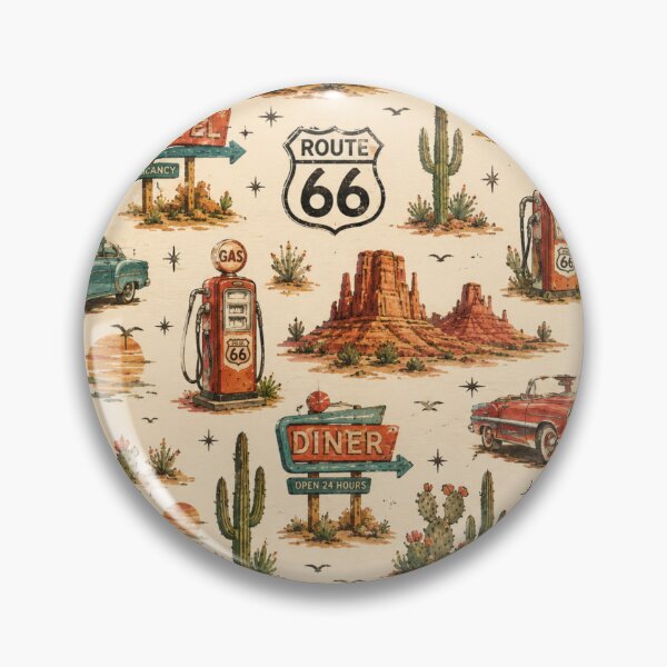 Item preview, Retro Route 66 Desert Pattern designed and sold by PamLeeDesign.