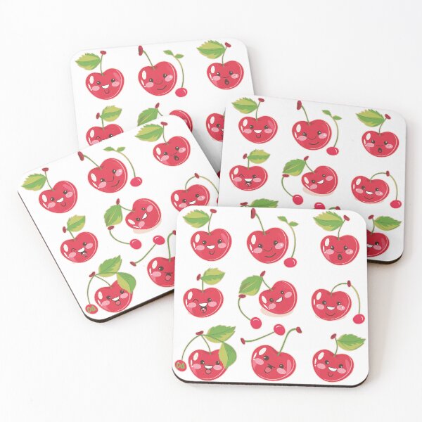 Item preview, Cute Kawaii Cherry Sticker Sheet Sweet Fruit Mascot Pack designed and sold by DesignArtist.ia.