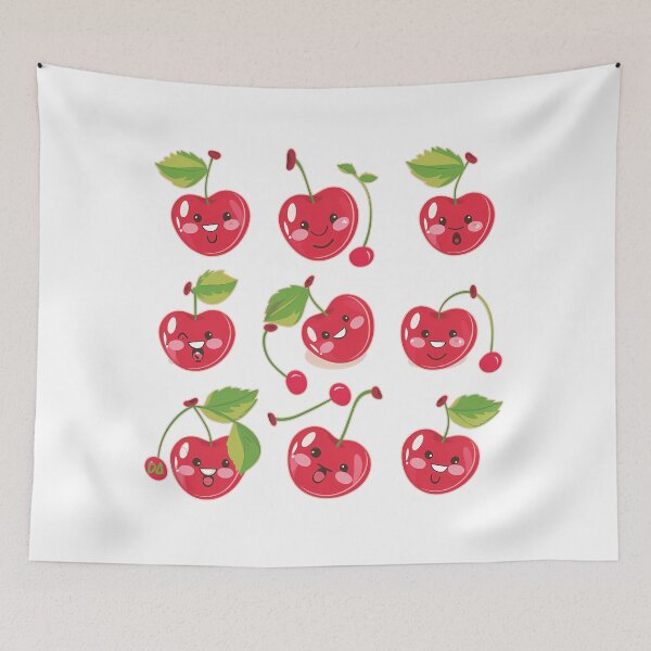 Item preview, Cute Kawaii Cherry Sticker Sheet Sweet Fruit Mascot Pack designed and sold by DesignArtist.ia.