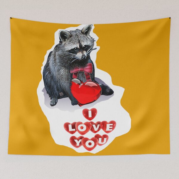 Item preview, I Love You Raccoon (Wash Bear) (by ACCI) designed and sold by VanyssaGraphics.