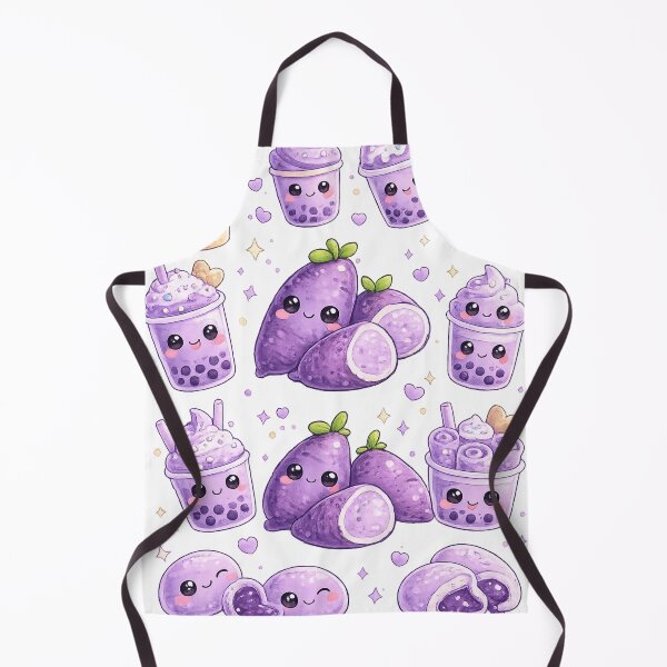 Item preview, Purple Ube Kawaii Characters Pattern designed and sold by redsharkuk.