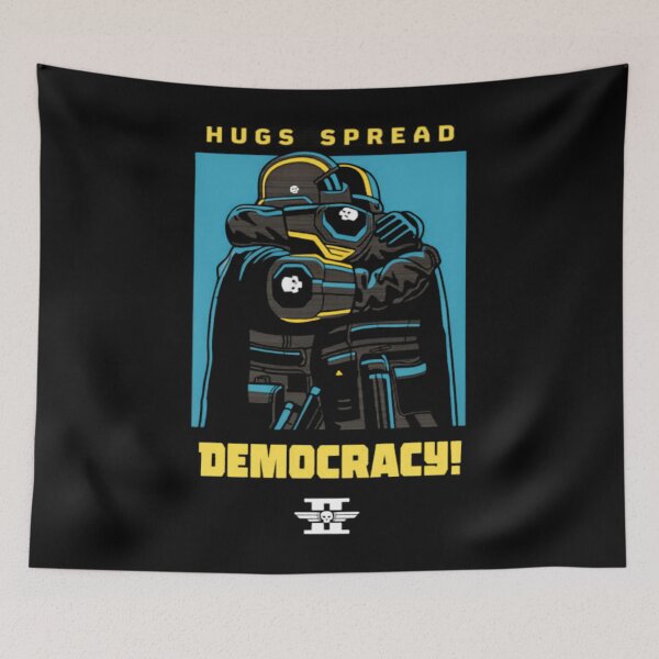 Item preview, Hugs Spread Democracy Helldivers  designed and sold by MinesSticker.