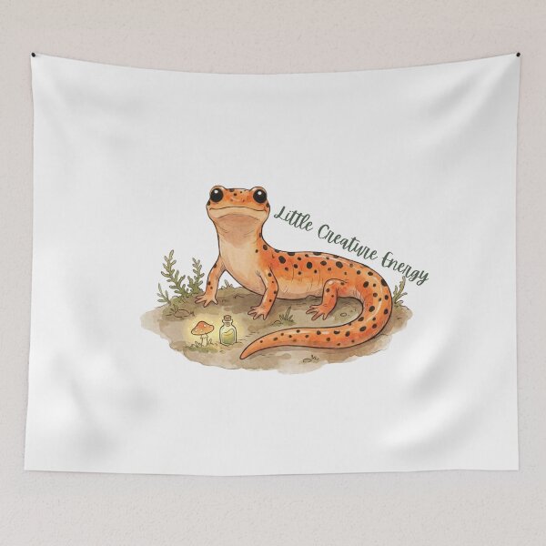 Item preview, Little Creature Energy Cute Salamander Cottagecore Art designed and sold by HoneyBreezeCo.