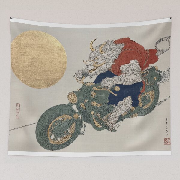 Item preview, Mythical Beast Riding a Motorcycle designed and sold by lautir.