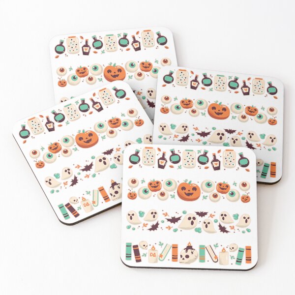 Item preview, Cute Spooky Halloween Border Clip Art Set Kawaii Ghost Pumpkin Graphic designed and sold by DesignArtist.ia.