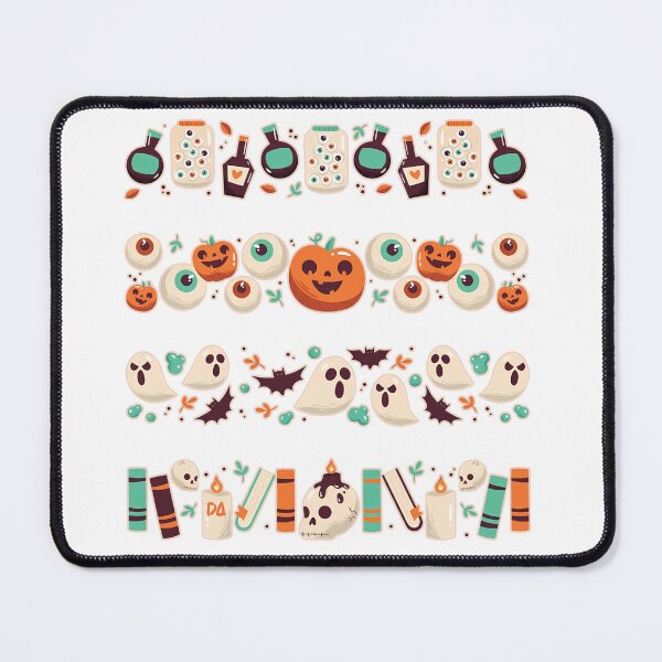 Item preview, Cute Spooky Halloween Border Clip Art Set Kawaii Ghost Pumpkin Graphic designed and sold by DesignArtist.ia.