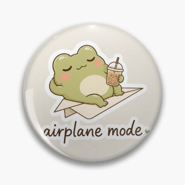 Item preview, Airplane Mode Frog Sticker – Cute Cozy Frog Meme designed and sold by Digital_products_0111.