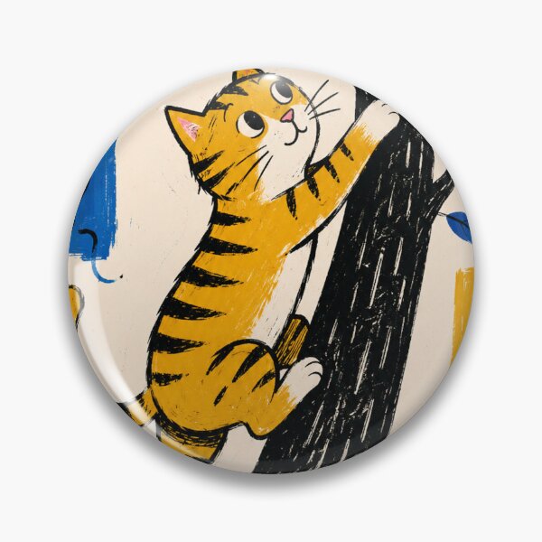 Item preview, Curious Cat Climbing the Colorful Tree designed and sold by DrizzyV.
