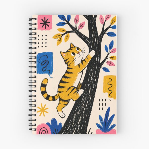 Item preview, Curious Cat Climbing the Colorful Tree designed and sold by DrizzyV.