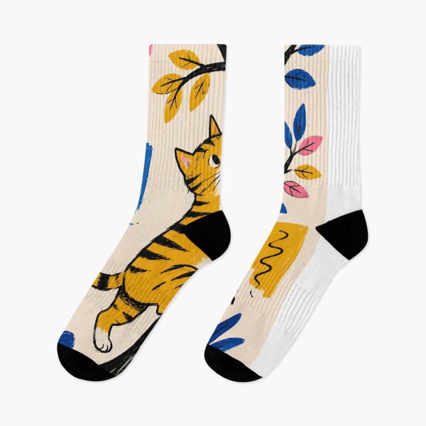 Item preview, Curious Cat Climbing the Colorful Tree designed and sold by DrizzyV.