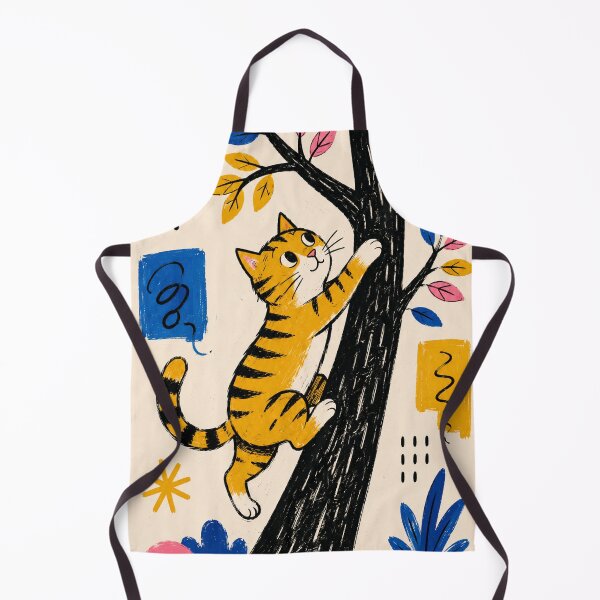 Item preview, Curious Cat Climbing the Colorful Tree designed and sold by DrizzyV.