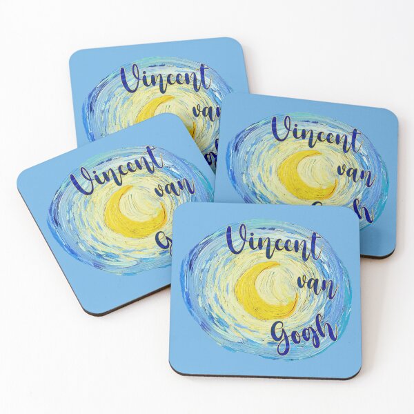 Item preview, Vincent van Gogh Typography Inside Starry Night Moon – Art Lover Design designed and sold by EmeraldeaArt.