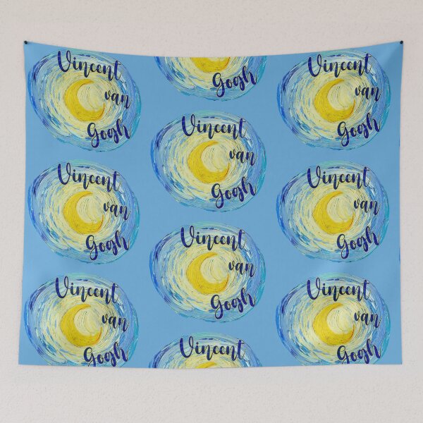 Item preview, Vincent van Gogh Typography Inside Starry Night Moon – Art Lover Design designed and sold by EmeraldeaArt.