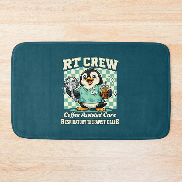 Item preview, Funny Penguin Respiratory Therapist Shirt – RT Crew Coffee Assisted Care Cute Medical Mascot Retro Checkered Graphic Tee designed and sold by ClinicalHubs.