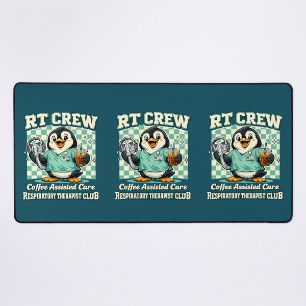 Item preview, Funny Penguin Respiratory Therapist Shirt – RT Crew Coffee Assisted Care Cute Medical Mascot Retro Checkered Graphic Tee designed and sold by ClinicalHubs.