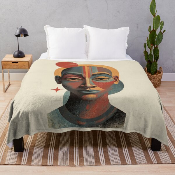 Item preview, African Bohemian Woman Portrait Geometric Art designed and sold by PixelQ.