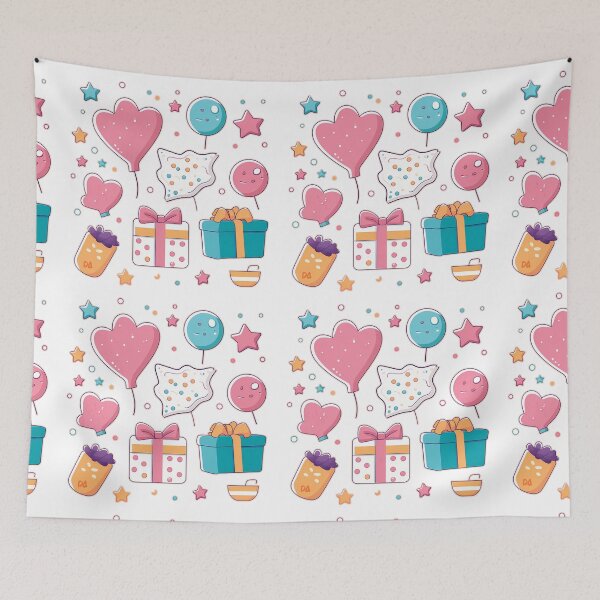 Item preview, Cute Kawaii Birthday Party Sticker Sheet Surprise Gift Balloons Graphic designed and sold by DesignArtist.ia.