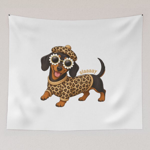 Item preview, Cute Fashion Dachshund Dog with Daisy Sunglasses designed and sold by Serenity2Co.
