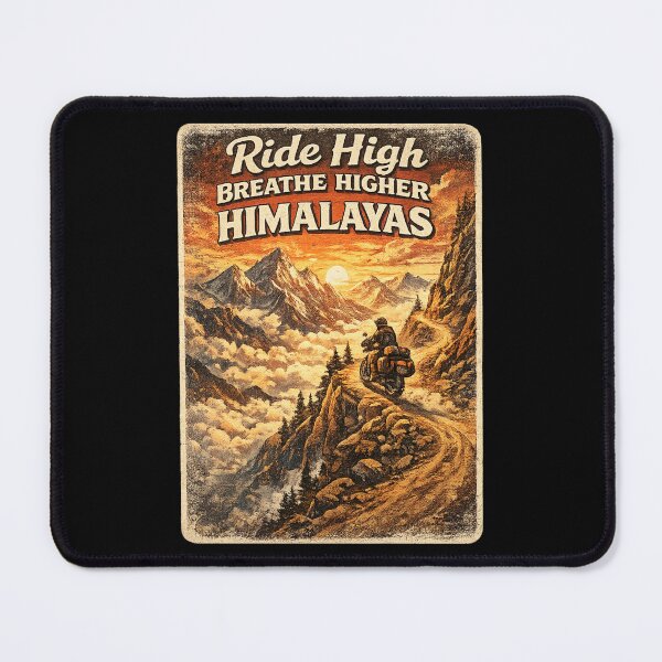 Item preview, Ride High Breathe Higher Himalayas Retro Motorcycle Shirt | Vintage Himalayan Adventure Rider Design designed and sold by Globalcitytees.