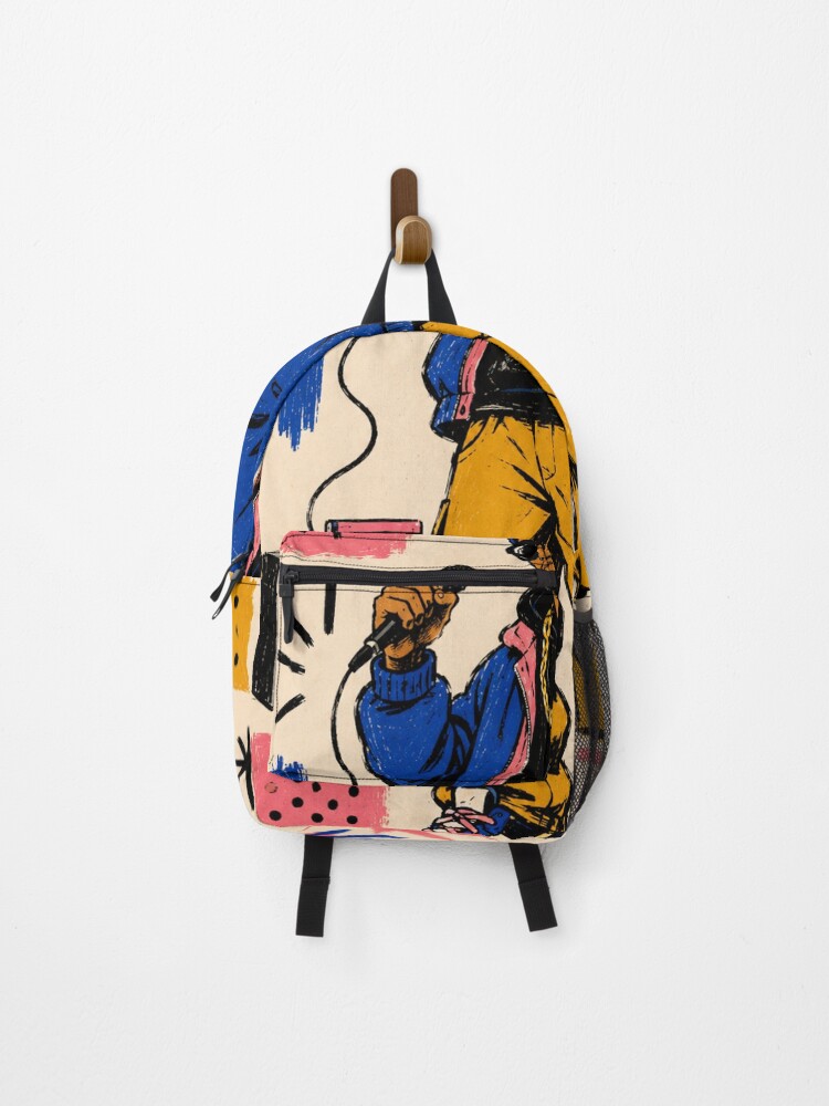 Thumbnail 1 of 3, Backpack, Mic Drop Street Rapper Vibes designed and sold by DrizzyV.