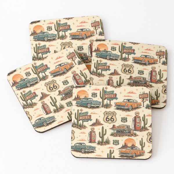 Item preview, Retro Route 66 Desert Pattern designed and sold by PamLeeDesign.