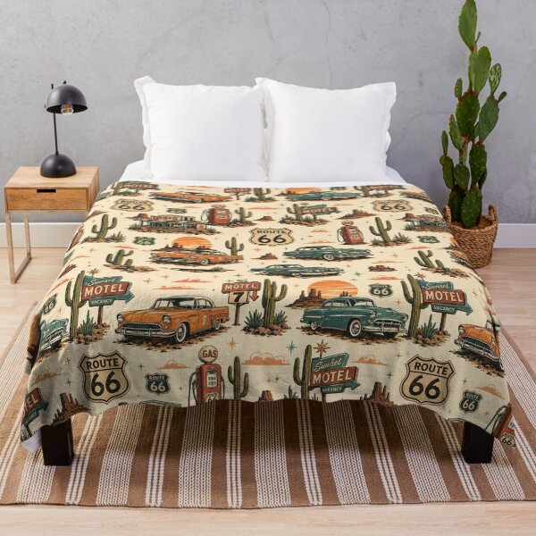 Item preview, Retro Route 66 Desert Pattern designed and sold by PamLeeDesign.