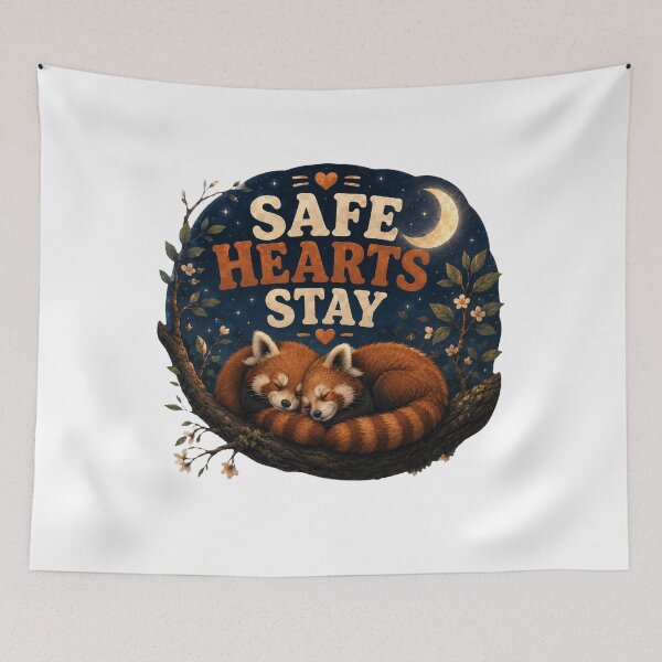 Item preview, Safe Hearts Stay, Cozy Romantic Healing Aesthetic Design designed and sold by JagrDesigns.