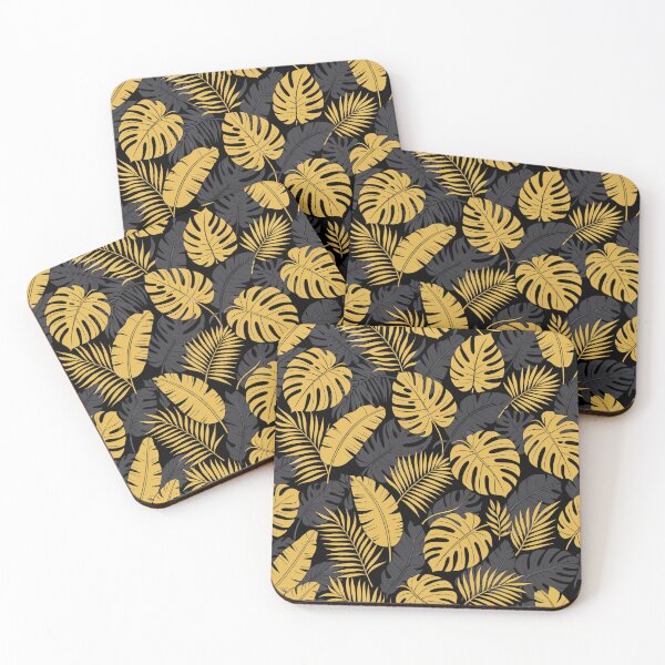 Item preview, Gold Luxury Tropical Leaves - Elegant Black Monstera Pattern designed and sold by FlatInkStudio.