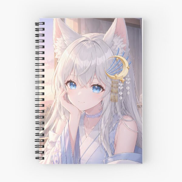 Item preview, Sunrise White Kitsune Anime Girl designed and sold by AmberMoonNotes.