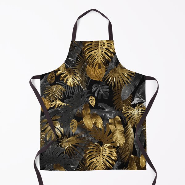 Item preview, Gold Luxury Tropical Leaves - Elegant Black Monstera Pattern designed and sold by FlatInkStudio.